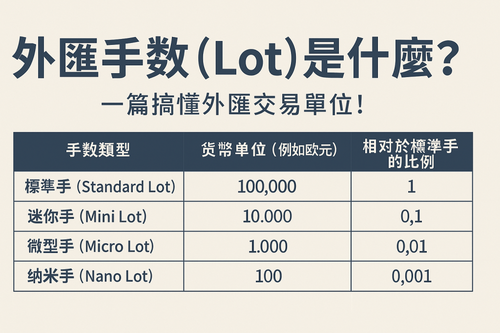 外匯交易手數示意圖