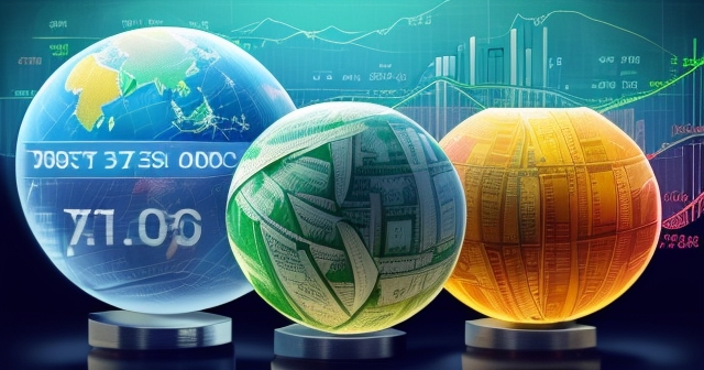 金融城市的生動景象，顯示出金融圖表