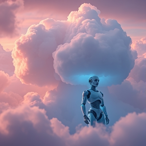 人工智慧雲端運算革命的概念圖