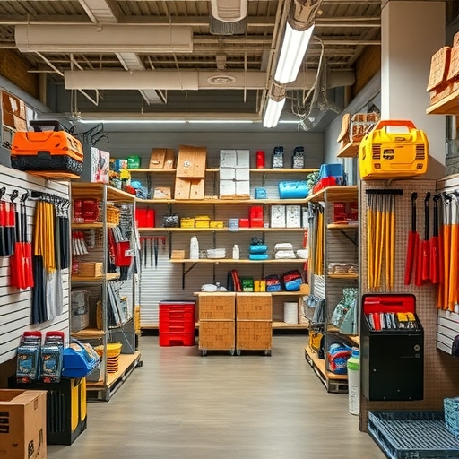 一間居家修繕店鋪內部商品陳列整齊。