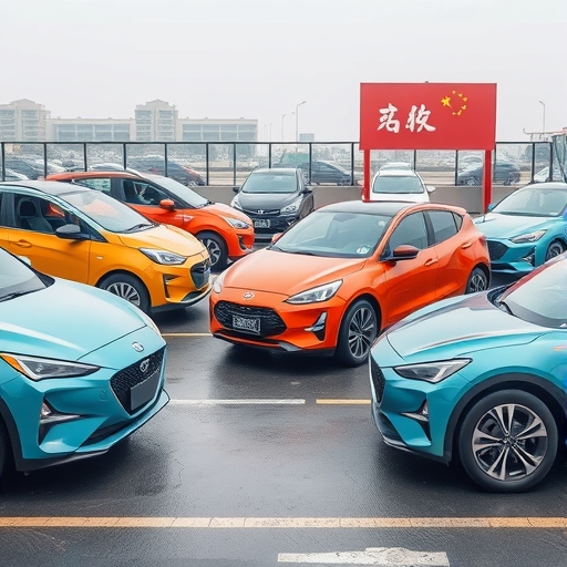 中國電動車激烈競爭的景象