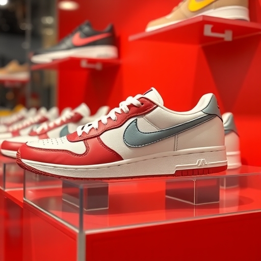 展示中的Nike運動鞋