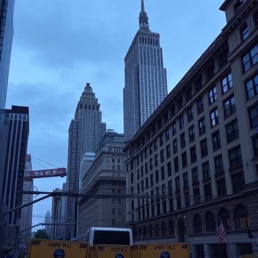 華爾街在市場低迷時期的天際線景觀