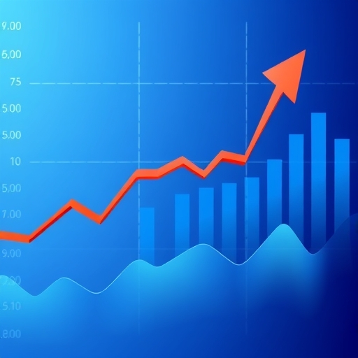 金融圖表顯示上升趨勢。
