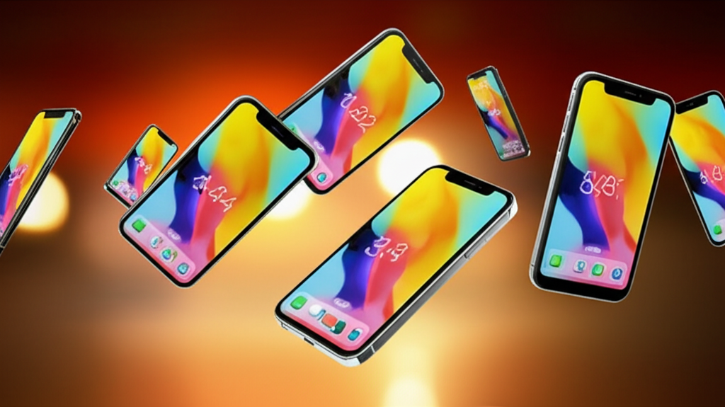 蘋果公司慶祝Q4財報創紀錄的插圖，iPhone飛高象徵強勁銷售與樂觀節慶季展望