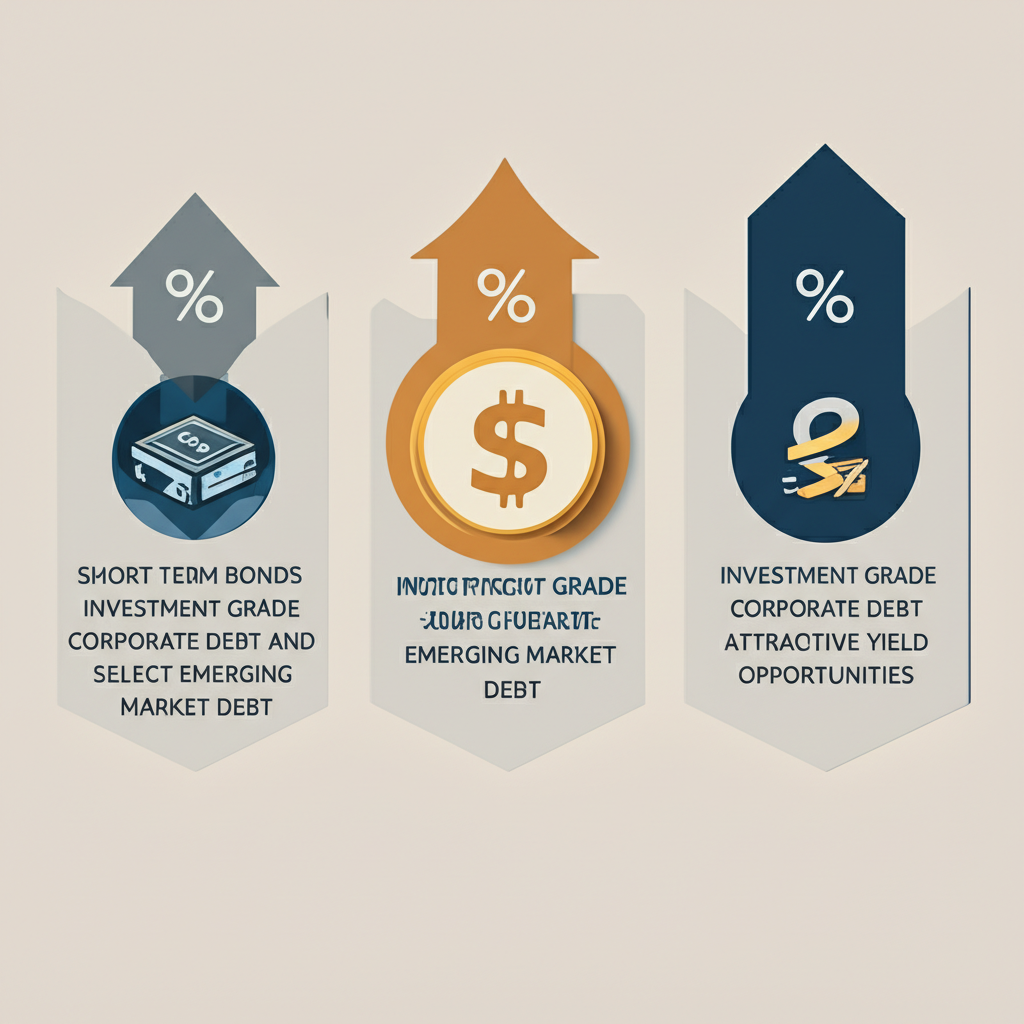 Short term bonds investment grade corporate debt and select emerging market debt offering attractive yield opportunities illustration