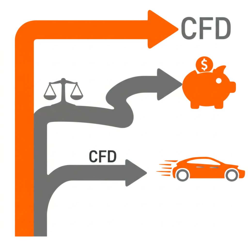 Investment paths illustration for Brent Crude Oil futures ETF and CFD