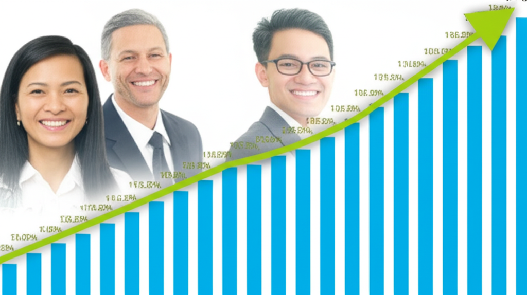 Ally Financial股票圖表急升，背景中TD Cowen分析師微笑，象徵信用展望改善與正面評級
