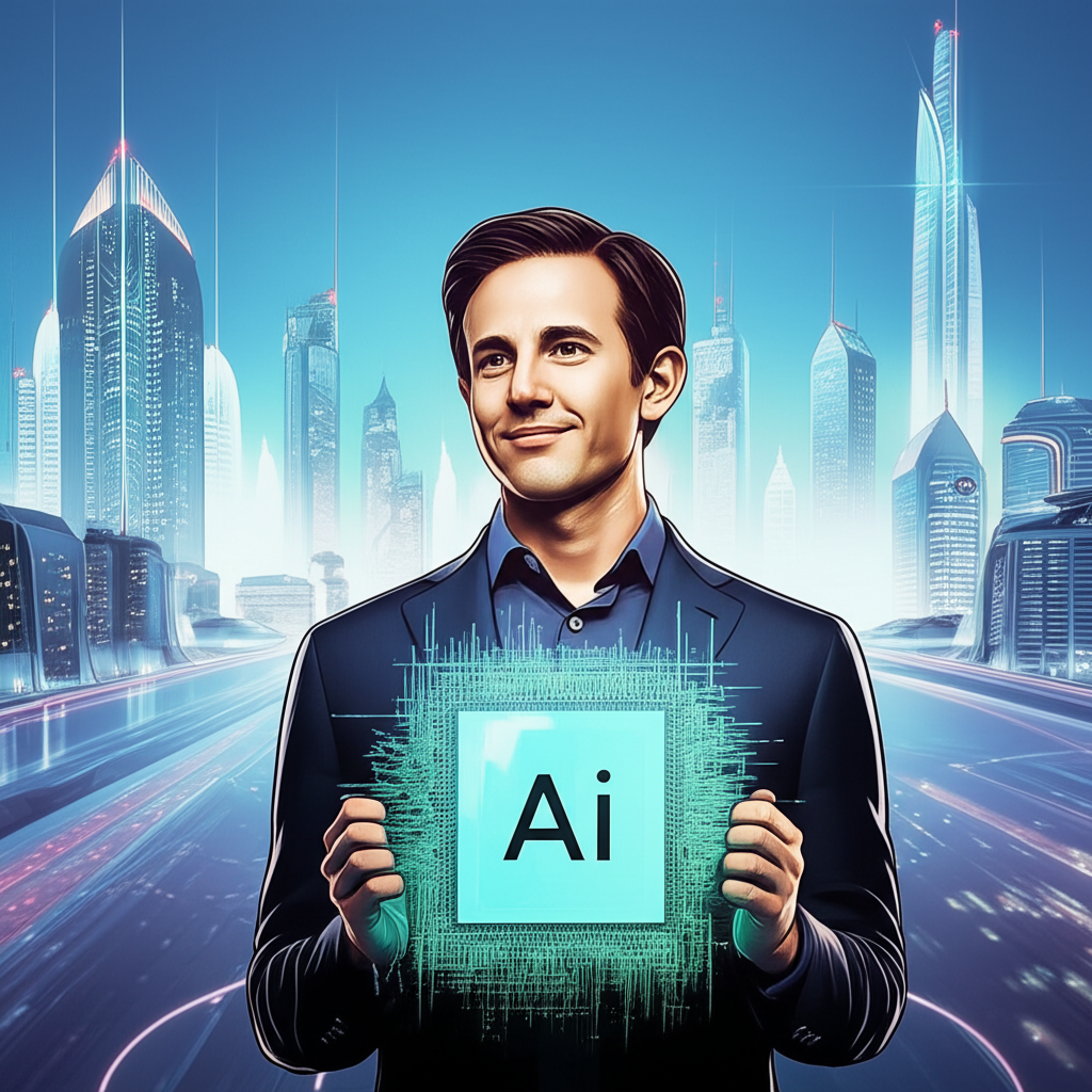 OpenAI CEO Sam Altman 募資 AI 基礎設施擴張的插圖，象徵野心與成長