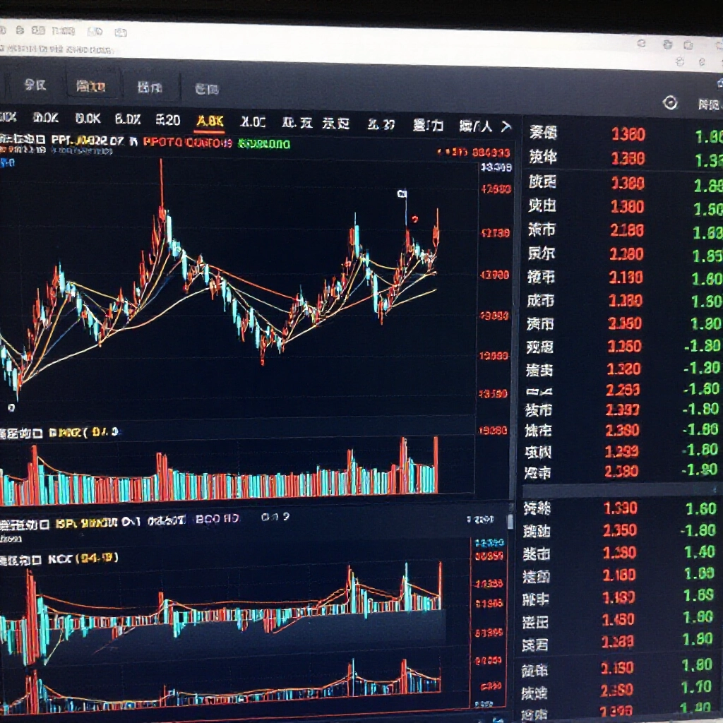 TradingView 台股圖表介面，顯示即時價格、成交量柱狀圖、技術指標與券商連動面板，暗黑主題專業風格