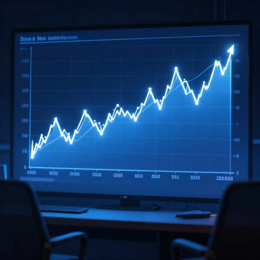 專業財經圖表顯示白銀十年價格波動曲線，深藍背景上高峰低谷發光，模擬昏暗交易室氛圍