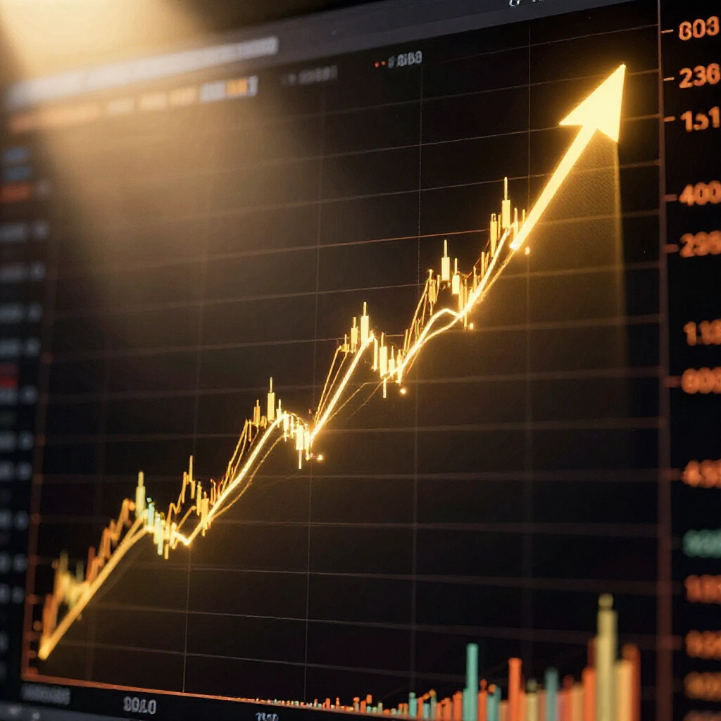 金價走勢線圖在黑色財務儀表板上急劇上升，顯示支撐阻力位與K線形態，充滿交易熱情